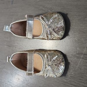 Baby girl gold glitter dress shoes